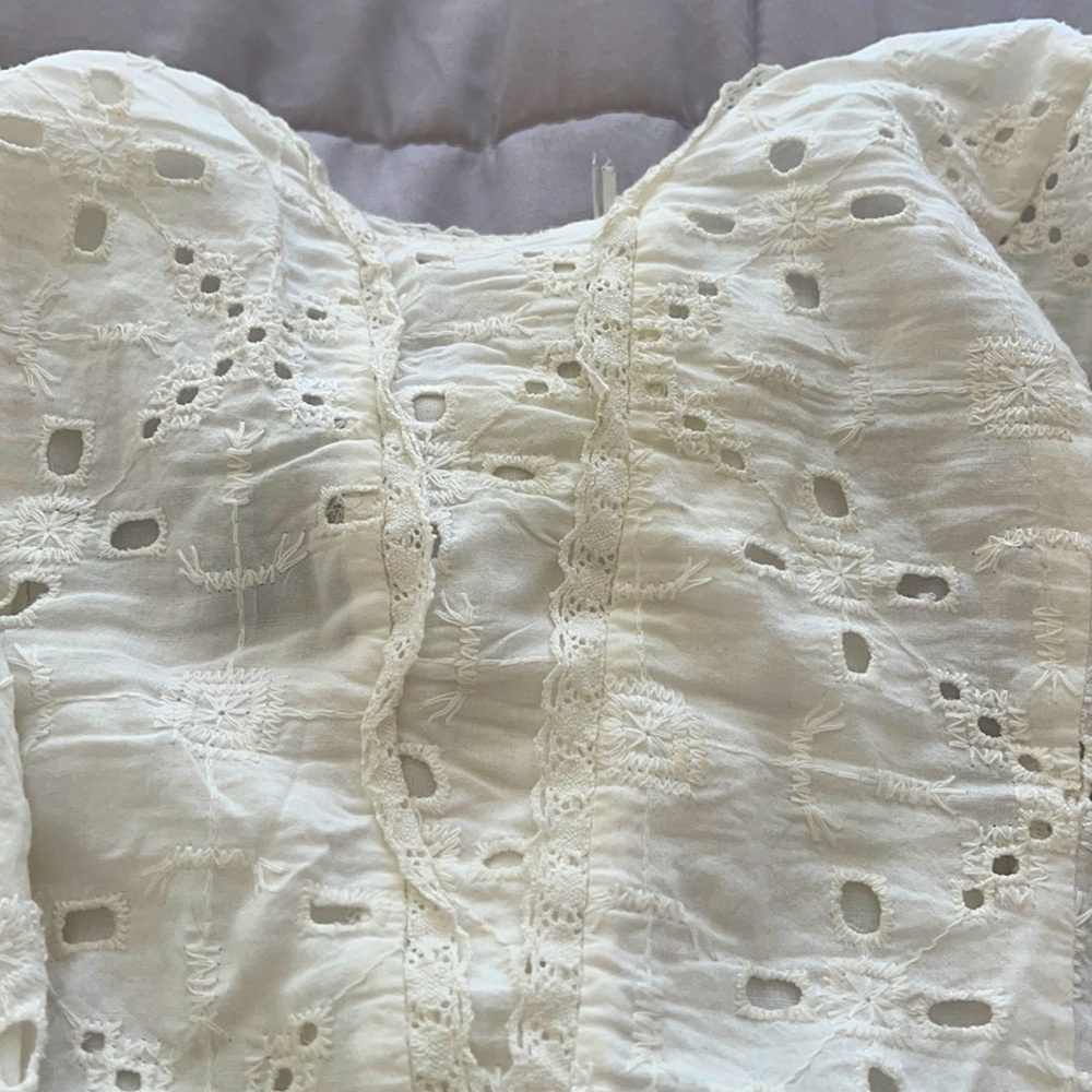 Eyelet lace white dress